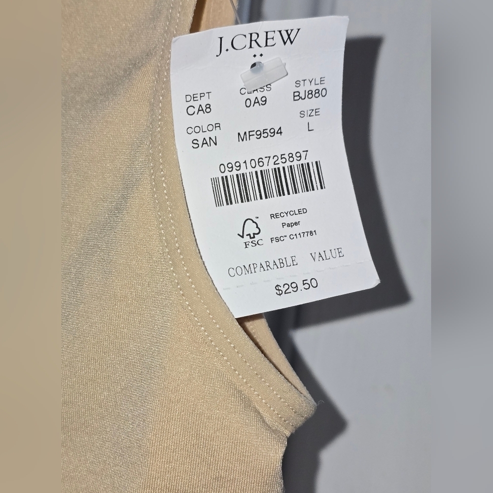 J.Crew Scoop Neck Tank Top | Sand Beige | Size L | NWT WOMENS - Picture 3 of 8